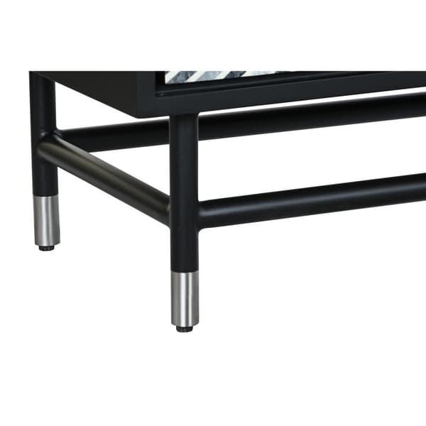 Skænk DKD Home Decor 160 x 40 x 80 cm Sort Grå Hvid Ben Harpiks Træ MDF