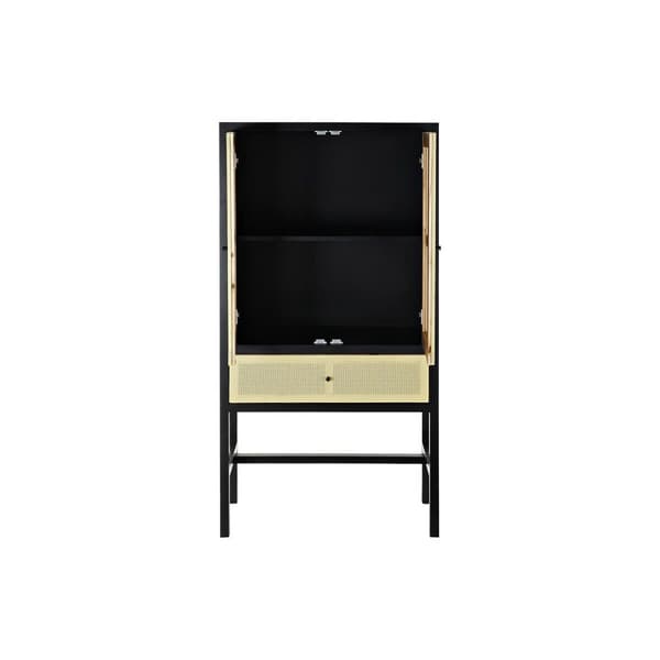 Skab DKD Home Decor 80 x 38 x 160 cm Gran Natur Sort