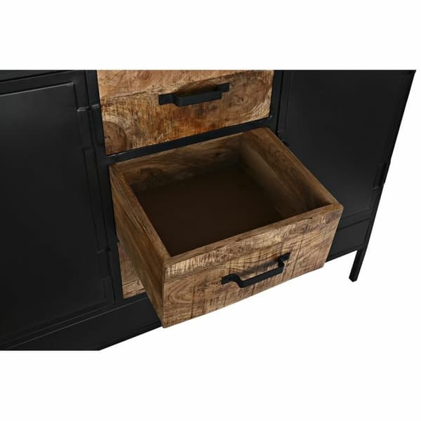Skænk DKD Home Decor Brun Sort Metal Mangotræ (160 x 40 x 90 cm)