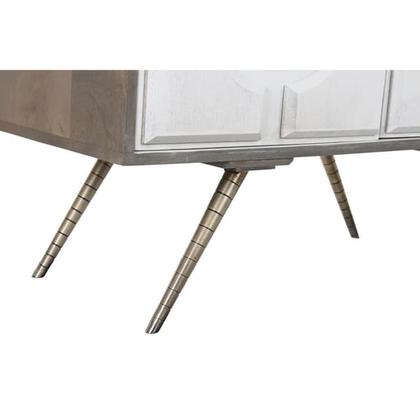 Skænk DKD Home Decor Grå Gylden Hvid Kobber Mangotræ (93 x 41 x 114 cm)