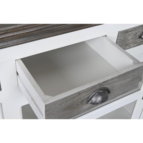 Skænk DKD Home Decor 165 x 45,7 x 105,4 cm Krystal Grå Hvid Mørkebrun Mangotræ