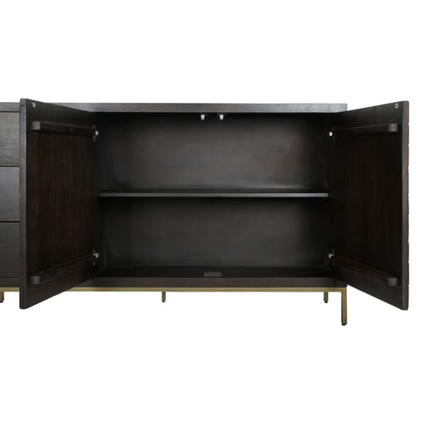 Skänk DKD Home Decor Svart Gyllene Mörkbrun 160 x 40 x 90 cm