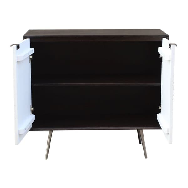 Skænk DKD Home Decor Hvid Brun Metal Mangotræ 90 x 43 x 80 cm