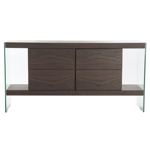 Skænk DKD Home Decor Krystal Brun Gennemsigtig Valnød 160 x 45 x 80 cm Træ MDF