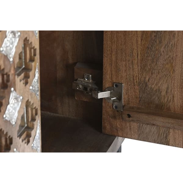 Kaappi Home ESPRIT Ruskea Musta Hopeinen 90 x 38 x 170 cm