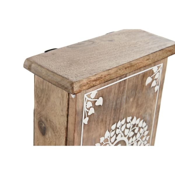 Nyckelskåp Home ESPRIT Vit Naturell 18 x 7,5 x 28 cm