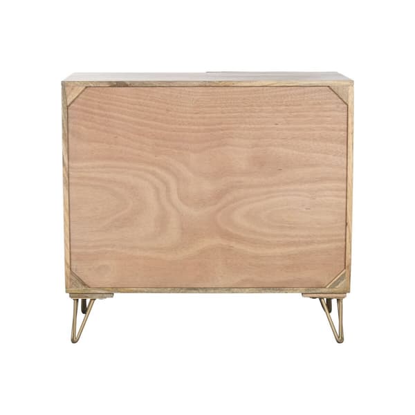Skænk Home ESPRIT Gylden Natur Metal Mangotræ 81 x 45 x 75 cm