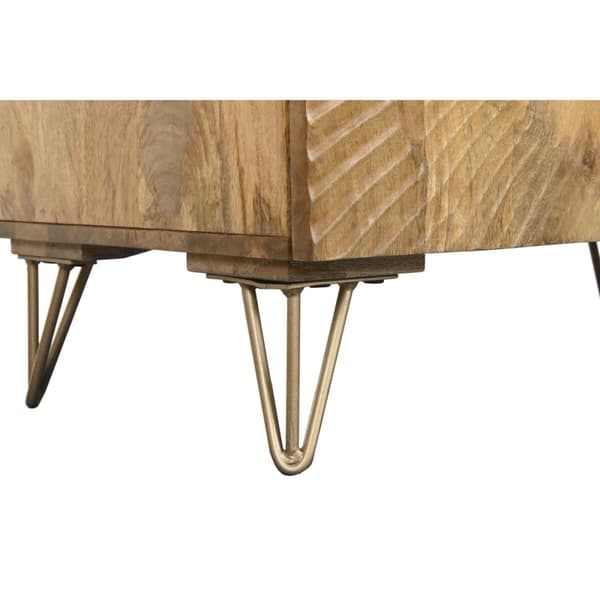 Skænk Home ESPRIT Gylden Natur Metal Mangotræ 81 x 45 x 75 cm