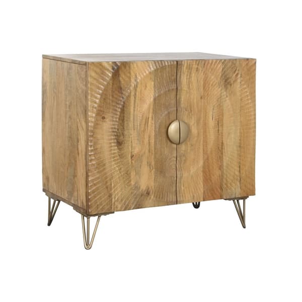 Skænk Home ESPRIT Gylden Natur Metal Mangotræ 81 x 45 x 75 cm
