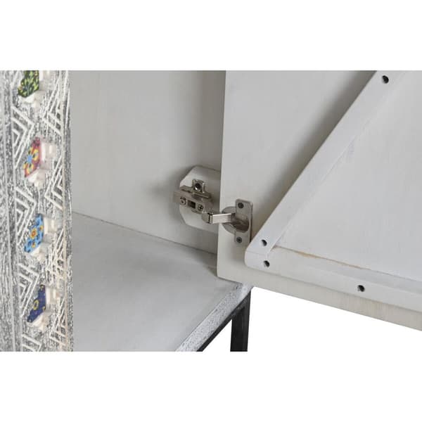 Skab DKD Home Decor Grå Hvid Mangotræ (90 x 38 x 150 cm)