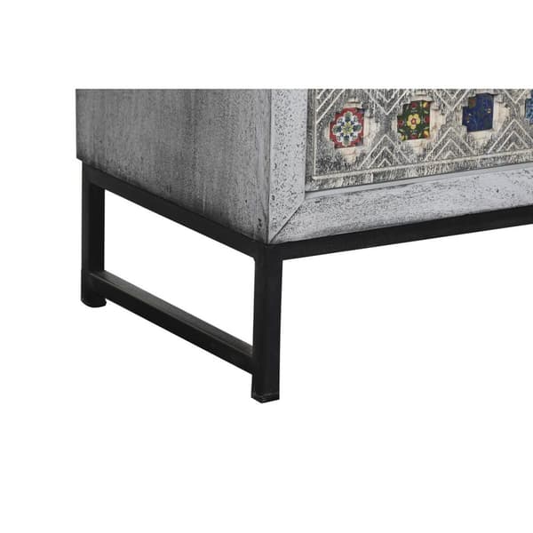 Skab DKD Home Decor Grå Hvid Mangotræ (90 x 38 x 150 cm)