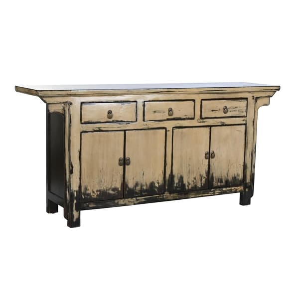 Skænk DKD Home Decor Elmetræ Hvid Flødefarvet Mørkebrun 176 x 42 x 83 cm