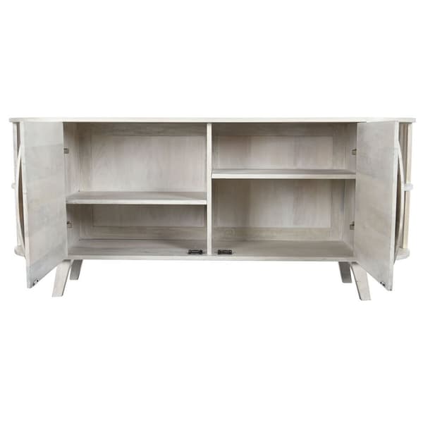 Skænk DKD Home Decor Hvid Mangotræ (150 x 40 x 65 cm)