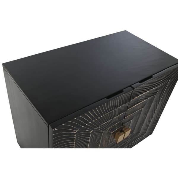 Skænk Home ESPRIT Sort Gylden Metal Mangotræ 81 x 45 x 75 cm