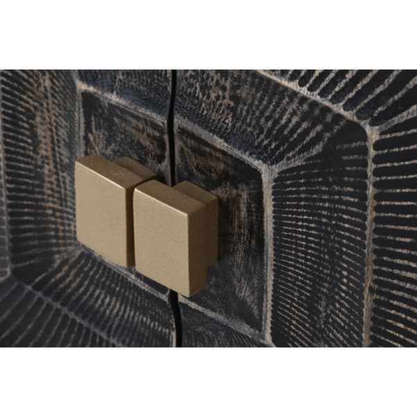 Skænk Home ESPRIT Sort Gylden Metal Mangotræ 81 x 45 x 75 cm