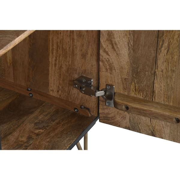 Skænk Home ESPRIT Sort Gylden Metal Mangotræ 81 x 45 x 75 cm