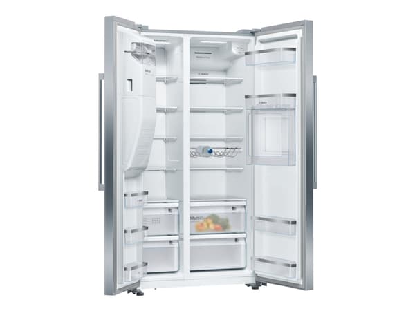 Bosch Serie | 6 KAG93AIEP - Kylskåp/frys - sida vid sida med vattenbehållare, isbehållare - bredd: 90.8 cm - djup: 70.7 cm - höjd: 178.7 cm - 560 lit