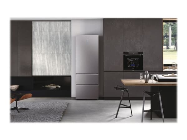 Haier 3D 70 Series 7 HTW7720ENMP - Kylskåp/frys - bottenfrysskåp - Wi-Fi - bredd: 70 cm - djup: 67.5 cm - höjd: 200.6 cm - 483 liter - Klass E - grå
