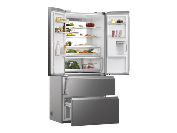 Haier FD 83 Series 7 HFW7819EWMP - Kylskåp/frys - nedre frys med fransk dörr med vattenbehållare - Wi-Fi - bredd: 83 cm - djup: 66.9 cm - höjd: 192.5