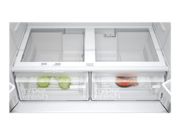Siemens iQ300 KF96NVPEA kjøleskap/fryser side-ved-side Frittstående 605 l E Sølv