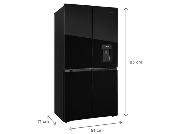 Concept LA8891BC, Frittstående, Fransk Dør, Sort, LED, 560 l, SN-T