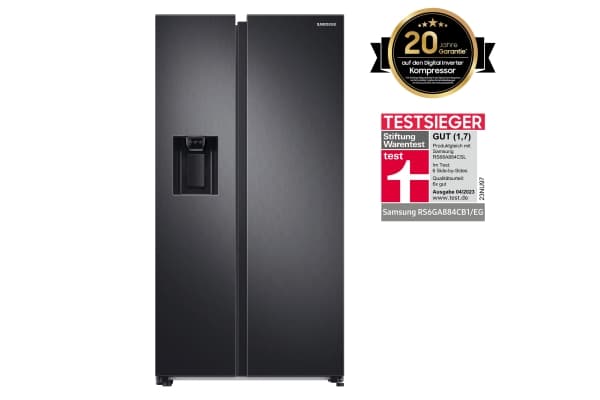 Samsung RS6GA884CB1 - Kjøleskap/fryser - side-ved-side med vannautomat, isdispenser - Wi-Fi - bredde: 91.2 cm - dybde: 71.6 cm - høyde: 178 cm - 635