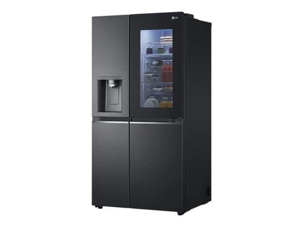 LG GSXV90MCAE - Kjøleskap/fryser - side-ved-side med vannautomat, isdispenser - Wi-Fi - bredde: 91.3 cm - dybde: 73.5 cm - høyde: 179 cm - 635 liter Sort