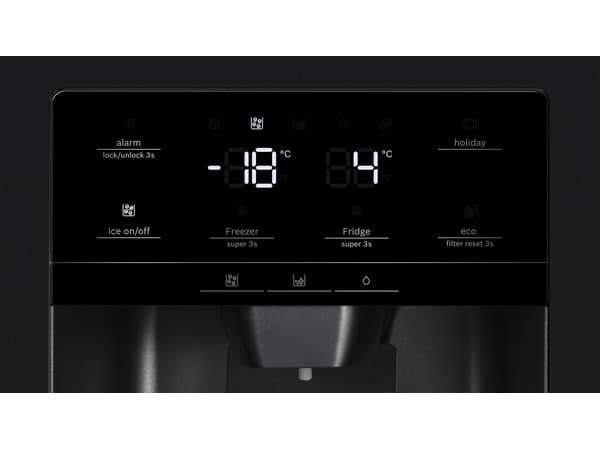 Bosch Serie 6 KAD93ABEP, Frittstående, Amerikansk dør, Sort, Glass, 562 l, SN-T