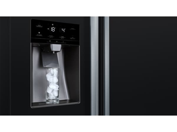 Bosch Serie 6 KAD93ABEP, Frittstående, Amerikansk dør, Sort, Glass, 562 l, SN-T