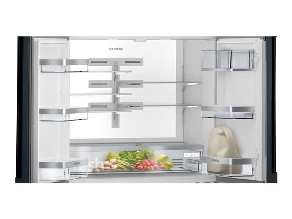 Siemens iQ700 KF96RSBEA - Kjøleskap/fryser - fransk dør underfryser - Wi-Fi - bredde: 90.6 cm - dybde: 73.6 cm - høyde: 183 cm - 572 liter - Klasse E