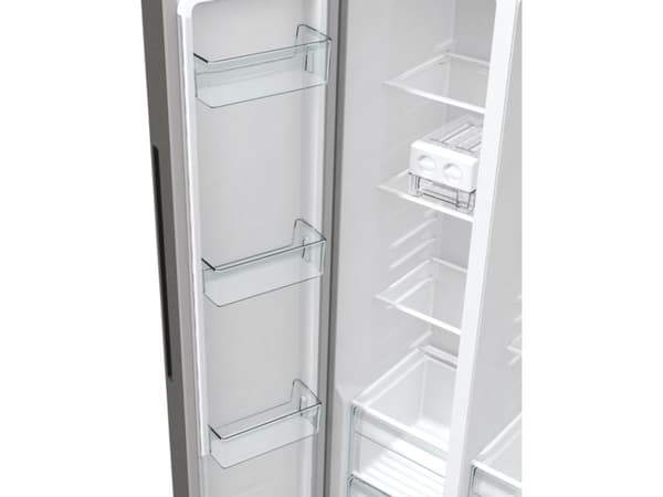 Gorenje Advanced NRR9185EAXL - Kjøleskap/fryser - side-ved-side - bredde: 91.5 cm - dybde: 67 cm - høyde: 178.6 cm - 550 liter - Klasse E - metallgrå