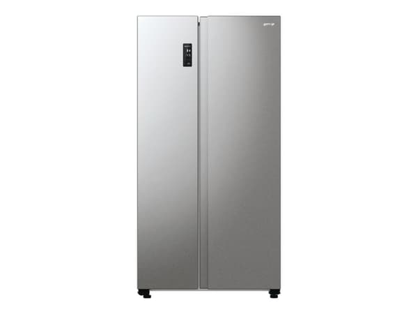 Gorenje Advanced NRR9185EAXL - Kylskåp/frys - sida vid sida - bredd: 91.5 cm - djup: 67 cm - höjd: 178.6 cm - 550 liter - Klass E - grå-metallic Silver