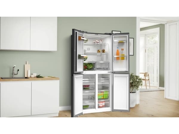 Bosch Serie 4 KMC85LBEA, Vapaasti seisova, Moniovinen, Musta, Kosketus, Ovella, Lasi