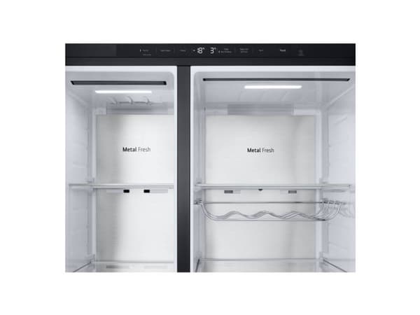LG GSLE91EVAC, Vapaasti seisova, Amerikkalainen ovi, Musta, LED, Oven päällä, Lasi