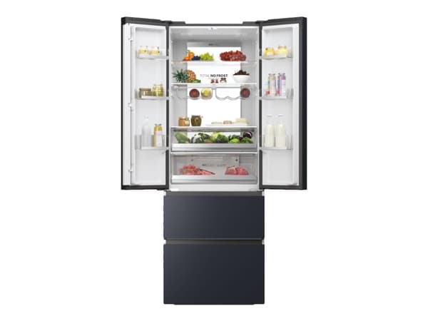 Haier FD 70 Series 7 HFW7720ENMB - Kylskåp/frys - nedre frys med fransk dörr - Wi-Fi - bredd: 70 cm - djup: 67.5 cm - höjd: 200.6 cm - 477 liter - Kl