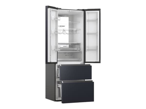 Haier FD 70 Series 7 HFW7720ENMB - Kylskåp/frys - nedre frys med fransk dörr - Wi-Fi - bredd: 70 cm - djup: 67.5 cm - höjd: 200.6 cm - 477 liter - Kl