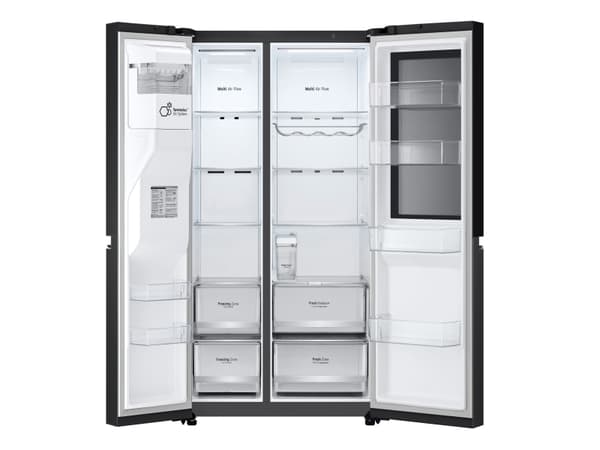 LG InstaView GSGV81EPLL, Fristående, Amerikansk dörr, Svart, Insida, R600a, Glas