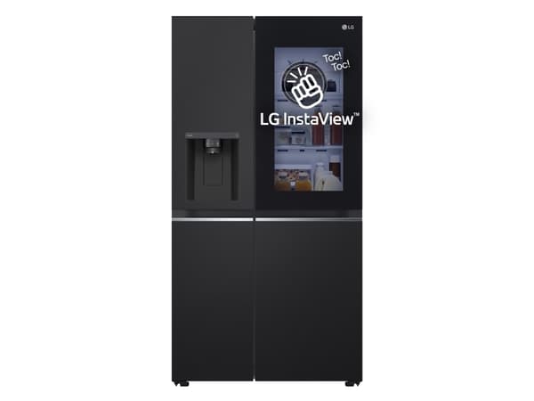 LG InstaView GSGV81EPLL, Fristående, Amerikansk dörr, Svart, Insida, R600a, Glas