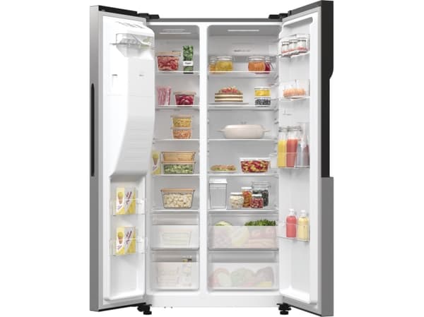 Gorenje NRR9185ESXL, Freestanding, American door, Stainless steel, LED, Glass, 566 L