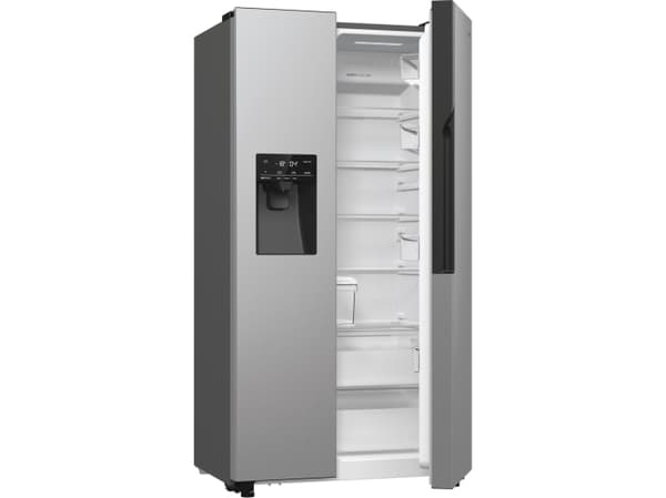 Gorenje NRR9185ESXL, Freestanding, American door, Stainless steel, LED, Glass, 566 L