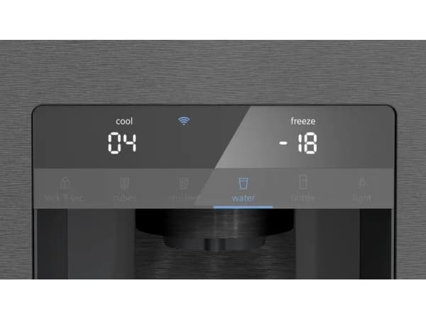 Siemens iQ700 KF96DPXEA - Kjøleskap/fryser - fransk dør underfryser med isdispenser, vannautomat - Wi-Fi - bredde: 90.5 cm - dybde: 73.1 cm - høyde: