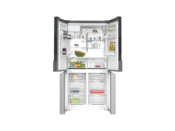Siemens KF96DPPEA, Freestanding, French door, Stainless steel, Glass, 574 L, SN-T
