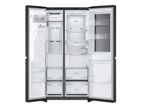 LG InstaView GSXE90EVDD, Freestanding, American door, Black, 3 door(s), Essence Black Steel, Touch