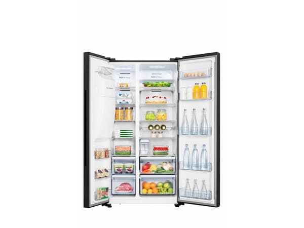 Hisense RS694N4GBE - Kjøleskap/fryser - side-ved-side med vannautomat - bredde: 91 cm - dybde: 68.9 cm - høyde: 178.6 cm - 562 liter - Klasse E - sva