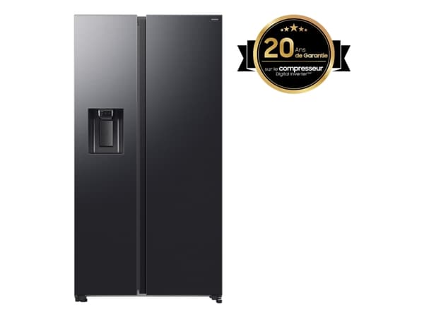 Samsung Series 7 RS70F66KCF, Freestanding, American door, Black, 2 door(s), Premium Black Steel, 36/64 musta