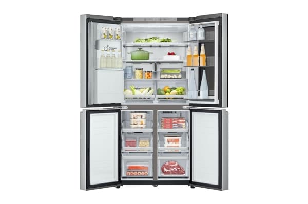 LG InstaView GMG861MBAE, Frittstående, Amerikansk dør, Sort, Rustfritt stål, Berøringskontroll, LED, På innsiden
