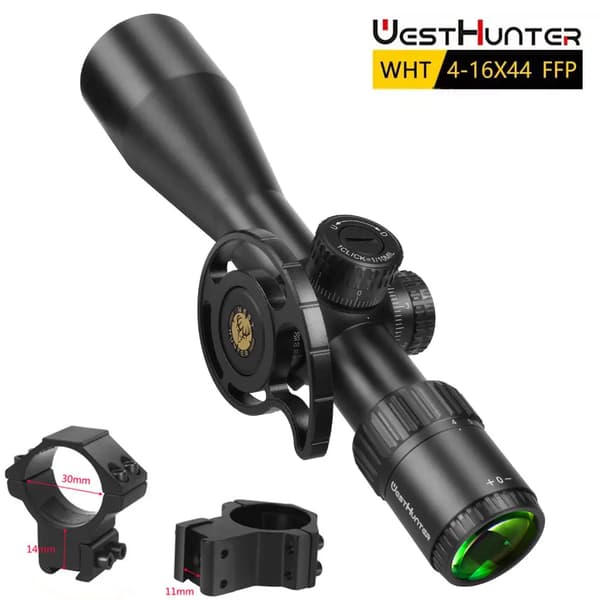 Riflesikte, 4-16x44 Förstoring, Första Fokala Planet,Låg 11mm Montering