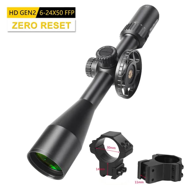 Hunting Scope, 6-24x Suurennos, Ensimmäinen Fokaalitaso,Matala 11mm Kiinnitykset