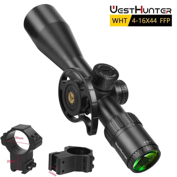 Kiväärioptiikka, 4-16x44 suurennos, ensimmäinen tarkennustaso,Korkea 11mm Kiinnitys