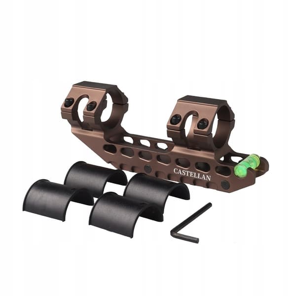 Kikarsiktesfäste 25,4 mm/30 mm ett stycke Picatinny 20 mm LEVEL brunt